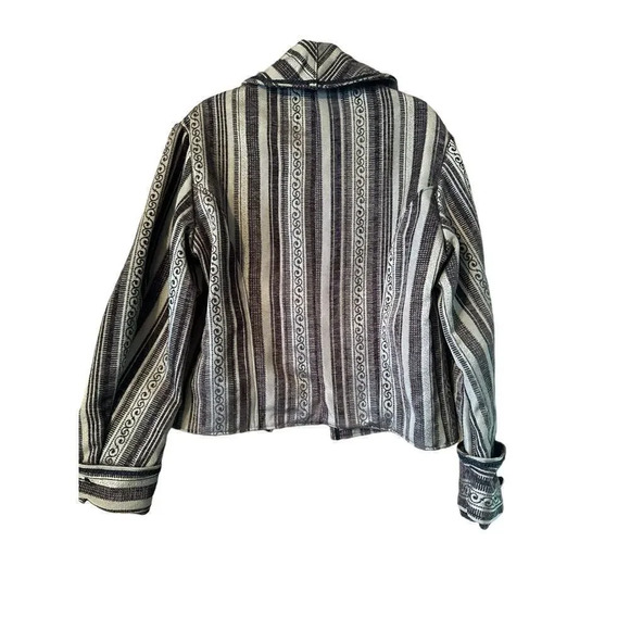 Vintage Traditional General Store Cotton tapestry open front jacket Unique M - Picture 4 of 8